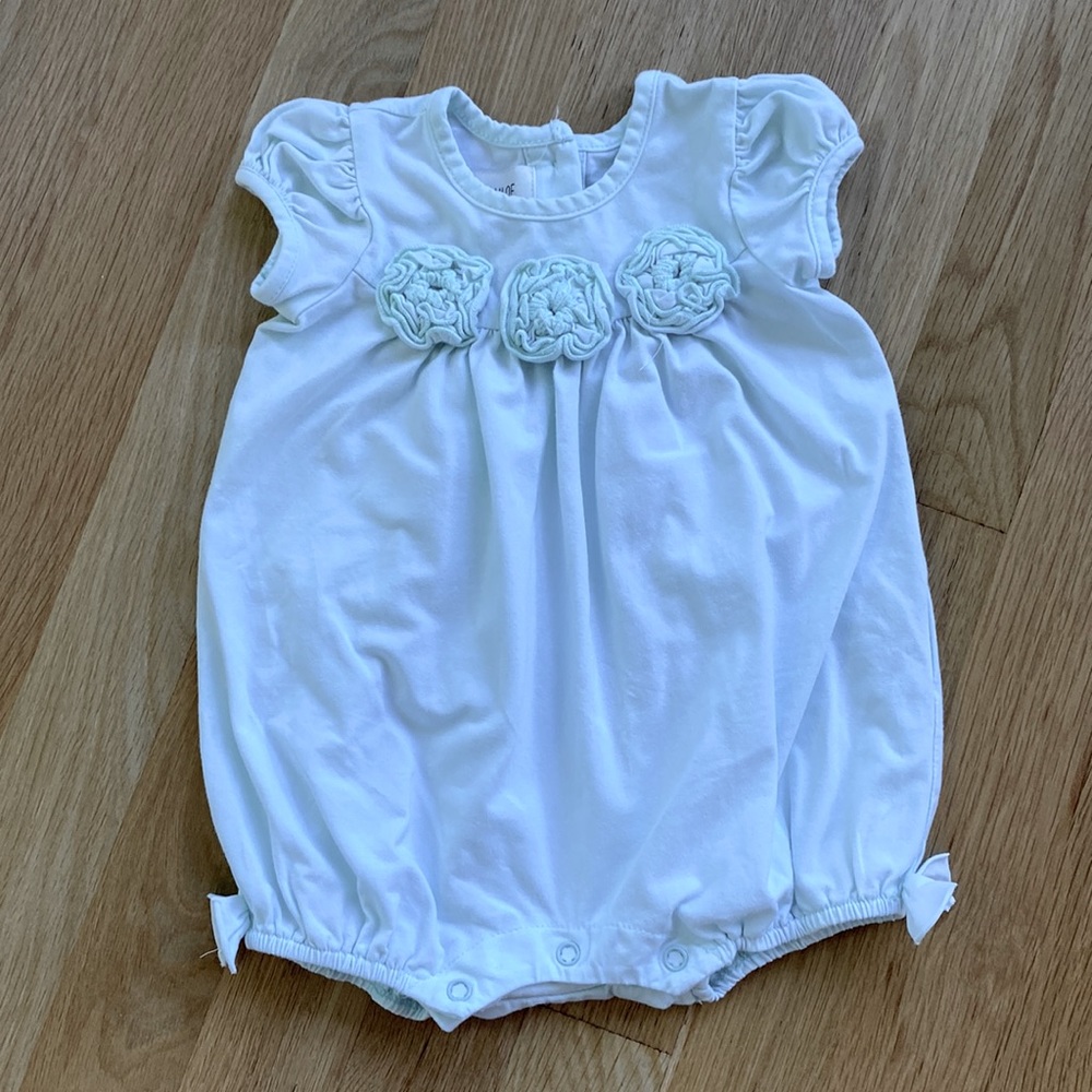 Isobella and Chloe bubble romper in teal size 6m